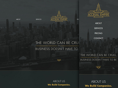 Accrual Empire Website 1920s art deco compare mobile responsive website