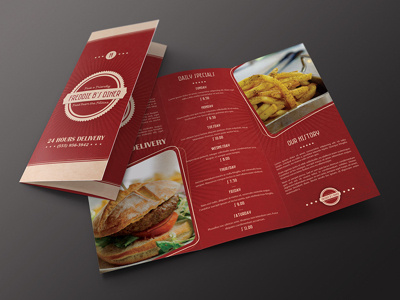 Printed Menu Design brochure brochure design cafe diner folder food menu menu design print restaurant trifold