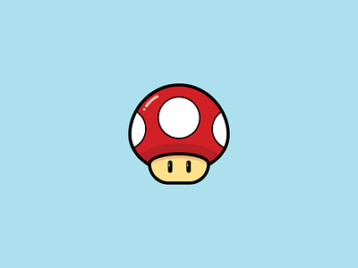 Happy MAR10 8 bit 8bit flat game icon illustration line logo mario mushroom vector video