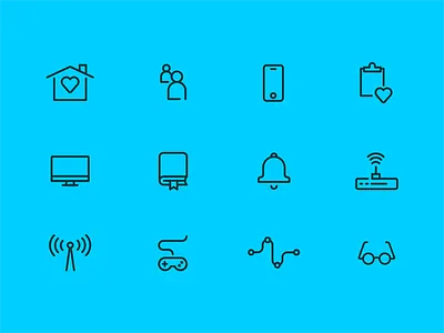 Smarthome Security Icons app consumer devices flat icon iconography icons iot smart home thick lines vector