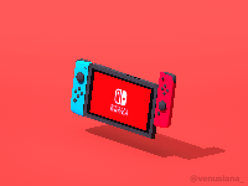 Switch 3d console gaming isometric low poly model nintendo switch video game