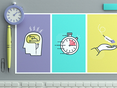 Nexti animation clock corporate explainer fast icon keyboard light paper pen smart table