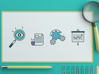 Nexti animation corporate explainer gears graphic icon paper pencil table