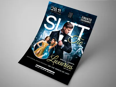 Suit and Tie Party with Special Guest flyer club event flyer gentelman men party music party suit tie