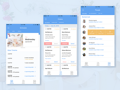 Booking management design interface ios management order people schedule ui ux visual