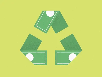 Save A Little... conceptual finance illustration money recycle save strategy