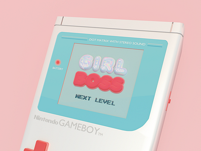 Girlboss Gameboy 3d gameboy girlboss illustration level nintendo pastel