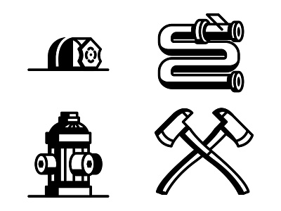 Hot Fire Icons axe firefighter icons illustration vector