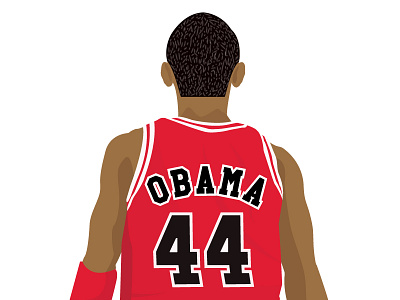 #44 44 barack obama chicago bulls illustration potus