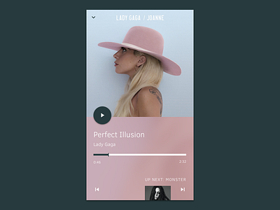 Music Player lady gaga material music next play player progress skip ui