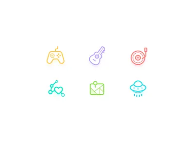icon X6 2px 4px 6 art color flat icon line music ufo