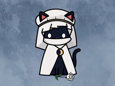 Meowlight Knight cat cute illustration moonlight knight sailor moon tuxedo mask vector