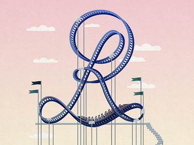 36 Days of Type - R 36days r 36daysoftype amausementpark fair graphicdesign illustratedtype rollercoaster type typography