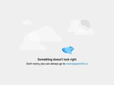 Wary Bird 404 anxious clouds cold sweat error flap illustration material design nervous sky sun ux worry