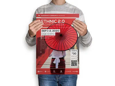 Ethnic : Fashion Event Poster a3 branding brochure campaign envato flyer layout poster promotion simple template white