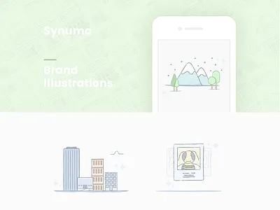 Brand Illustrations brand color draw flat hand icon line minimal