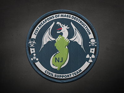 21st CST Patch Design cbrn chemical civil support team cst dragon hazmat military national guard new jersey patch wmd