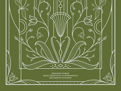 Darwin Nouveau art deco art nouveau botanical charles darwin darwin evolution flowers green ornate plants vines