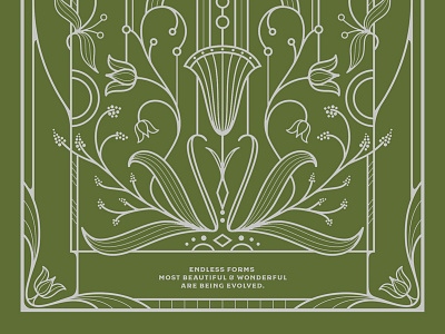 Darwin Nouveau art deco art nouveau botanical charles darwin darwin evolution flowers green ornate plants vines