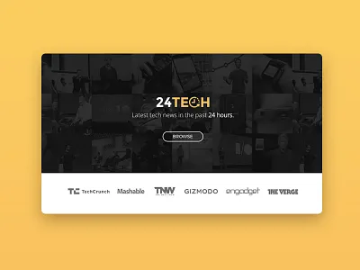 24 Tech – Latest tech news today! aggregator cloud intro landing news technology ui uidesign ux