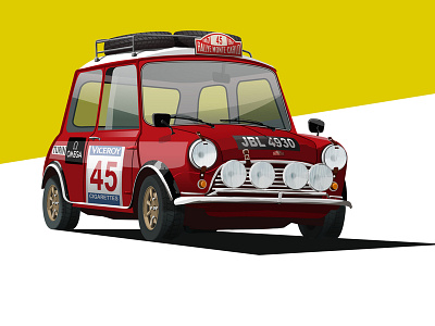 Mini Cooper rally photoshop