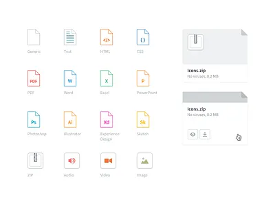 Attachment Icons app attach attachment file generic icons kayako pdf web zip