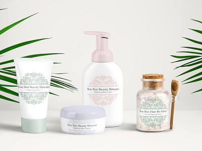 Bon Bon Beauty Identity Design identity design labels logo packaging