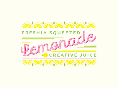 Lemonade bright fresh fun juice label lemonade modern pink pop type typography yellow