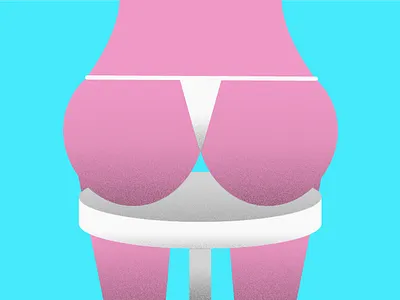 36 Days of Type - B 80s ass bum butt flat glutes illustration noise peach retro vector vintage