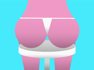 36 Days of Type - B 80s ass bum butt flat glutes illustration noise peach retro vector vintage