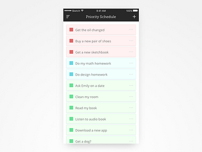 Daily UI 71 Schedule 12:55am app drag ios list schedule simple suggestions