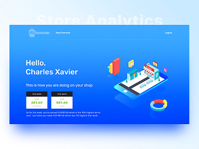 Store Analytics Hero Section analytics dashboard design hero illustration isometric typography ui ux web webdesign website