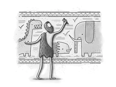 Blog cave drawings caveman dinosaur mammoth
