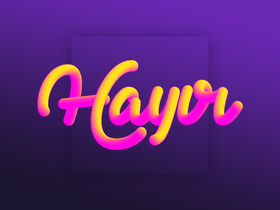 Hayır 3d font gradient text type typography