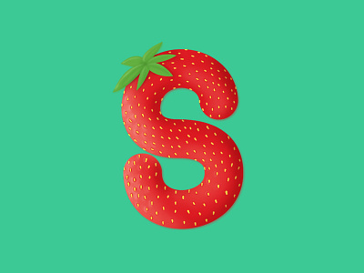 S is for Strawberry 36daysoftype fruit letter s strawberry typography