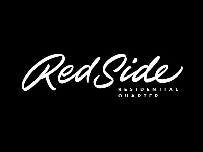 Red Side residential quarter brushpen building calligraphy city house lettering logo logotype quarter signature type