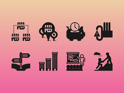 Franchise Business Icon Set app business franchise glyph help icon line save startup time web