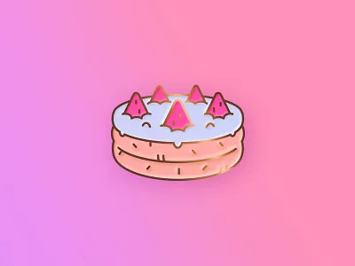 Enamel Pin Concept birthday cake cake enamel pin photoshop