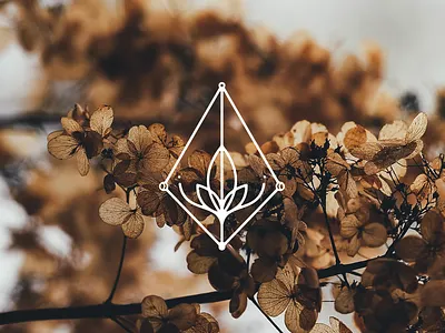 Sacred Stone Logomark brand custom floral identity line logo design logomark lotus stone