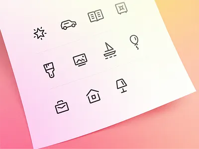 Icons. Sberbank Online banking black icons outline