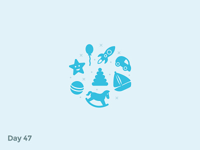 Daily Logo 47/50 - Toy Store Logo branding dailylogo dailylogochallenge illustration kids logo mark objects shop star rocket ball store toy