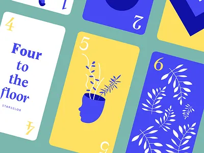 Tarot cards blue cards game yellow