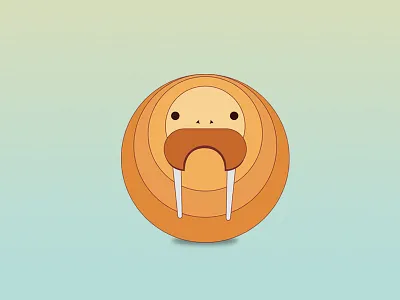Walrus animal drawing flat illustration mascot morse walrus