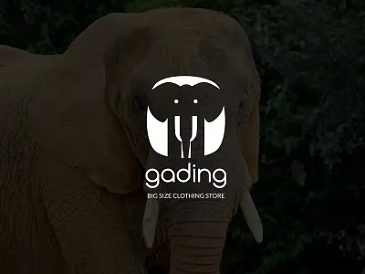 Gading : Negative Space Elephant Logo brand branding envato illustration logo logo template minimal monogram negative space simple vector white space