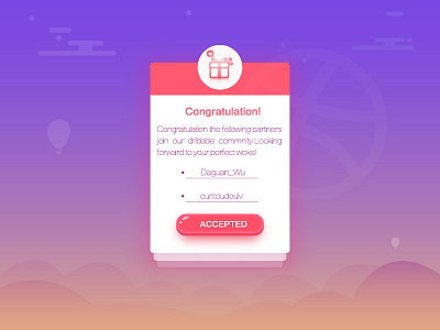 dribbble,shot,congratualtion,welcome,invite congratualtion