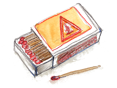 Matches design illustration logo matchbox matches watercolor