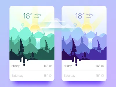 Weather App app architecture cloudy color foggy illustration interface snow sunny ui weather