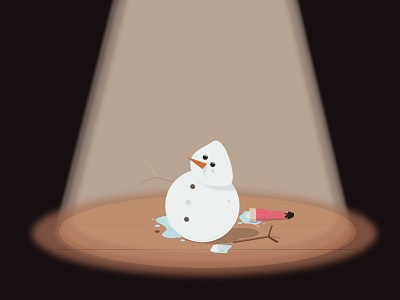 Just not made for the spotlight doodles illustration snowman spotlight stage