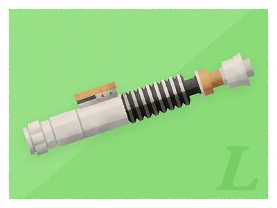 L is for Lightsaber disney fantasy fiction film illustration lightsaber luke skywalker movie sci fi star wars texture vector