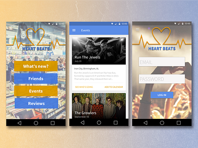 Heartbeats app app design mobile music